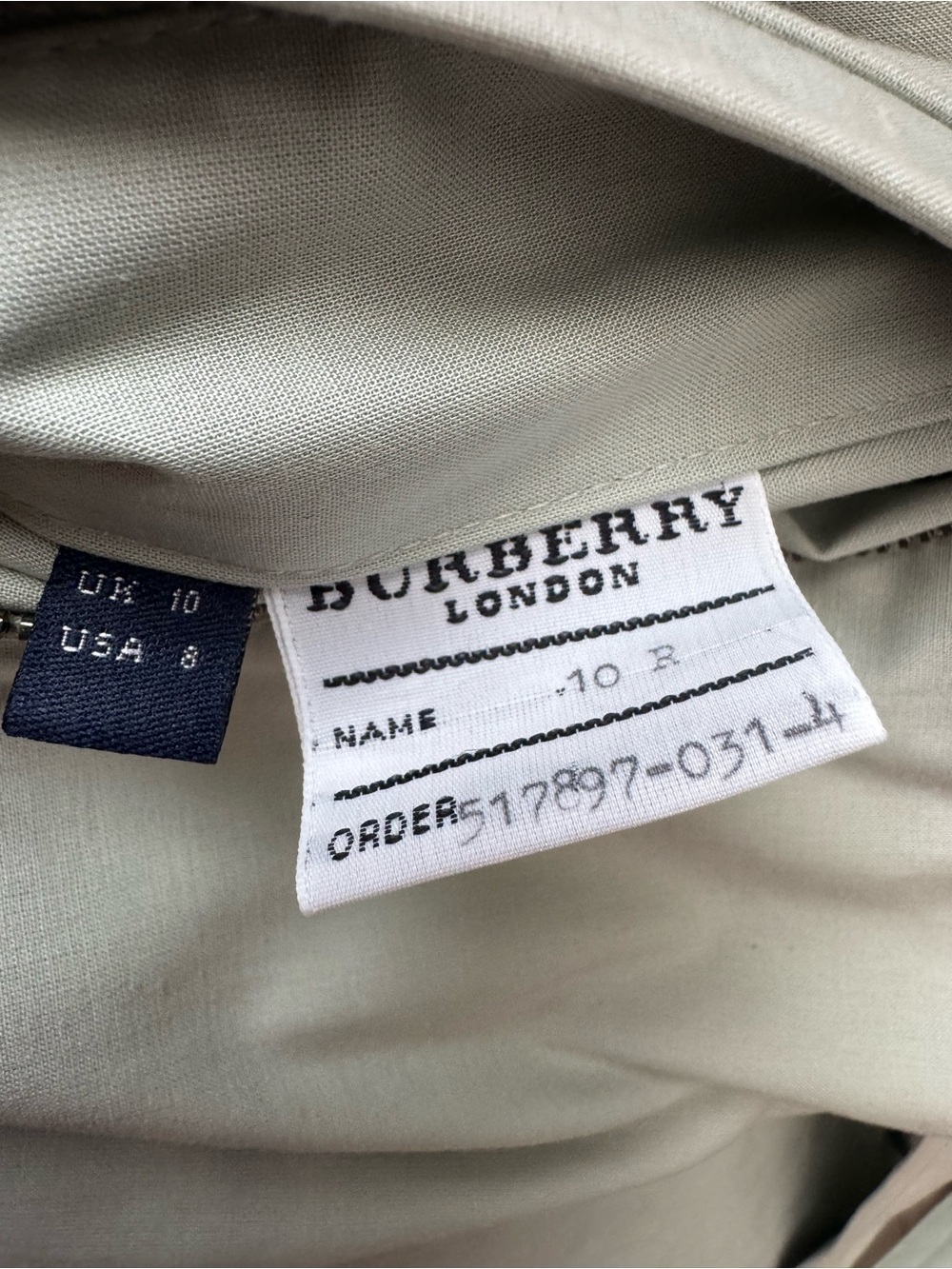 Burberry Cream Coat with Black Logo Patch - Picture 8 of 9